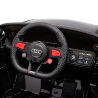 AIYAPLAY 12V Audi TT RS Licensed Electric Car, Electric Ride On Toy with Remote Control, Dual Motors, 4-Wheel Suspension, Black(m-10)