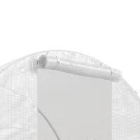 Outsunny Serre de jardin tunnel 9 m² 4 fenêtres, porte zippée enroulable châssis acier galvanisé, bâche PE 3 x 3 x 2 m blanc(m-12)
