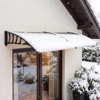 Outsunny Front Door Canopy, Outdoor Awning, Rain Shelter, 200 x 96cm, Brown(m-8)