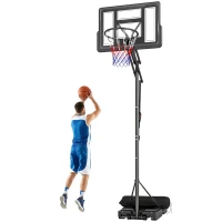 SPORTNOW Coș de Baschet Reglabil 235-305cm, Rezistent la Impact, Negru(m-12)