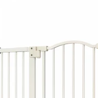 PawHut Barrière de sécurité pour chien extensible 74-100 cm fermeture automatique fixation par pression sans percer blanc(m-13)