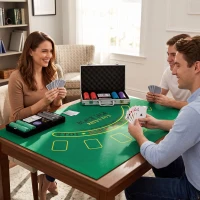 SPORTNOW Mallette de Poker 500 Jetons 5 Valeurs, 2 Jeux de Cartes, Tapis de Jeu, Bouton Dealer, Blind, Alu, 31x17x11,5cm, Argenté(m-10)