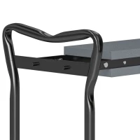 Outsunny 2 In 1 Garden Kneeler Seat Kneeling Pad Support Bench Foldable Knee Protector, Grey(m-9)