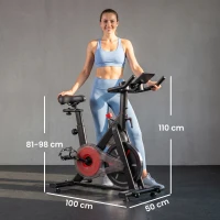 SPORTNOW Heimtrainer Fahrrad Höhenverstellbar Hometrainer mit Magnetwiderstand APP verstellbarem Sitz LCD-Monitor Handyhalter(m-3)