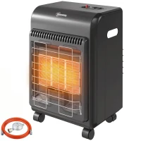 Outsunny Gas Heizstrahler Outdoor 1,5-4,2 kW Terrassenheizer mit Rollen 3 Leistungsstufen 50 cm Schlauch Druckregler(m-11)