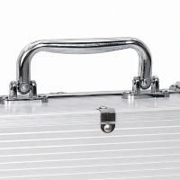 SPORTNOW Mallette de Poker 500 Jetons 5 Valeurs, 2 Jeux de Cartes, Tapis de Jeu, Bouton Dealer, Blind, Alu, 31x17x11,5cm, Argenté(m-11)
