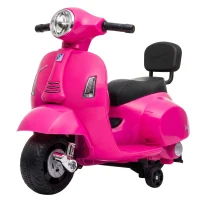 AIYAPLAY Elektro Motorrad Kinder Mini Vespa GTS 6V Elektromotorrad mit Lithium-Akku Ergonomischer Sitz Rückenlehne 1,5-3 Jahren(m-1)
