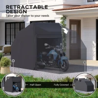 Outsunny Motorbike Shed, 345 x 135 x 191 cm Foldable Waterproof Motorcycle Storage Tent, 2 Mesh Windows, 600D Oxford, Black(m-7)