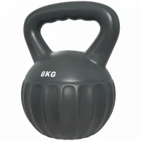 SPORTNOW Kettlebell for Strength Training Kettle Bell with Non-Slip Handle 8 kg Grey(m-15)