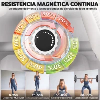 SPORTNOW Máquina Elíptica 3 en 1 Silenciosa con Asiento Resistencia Magnética Regulable Pantalla LCD Compatible con App Blanco(m-6)