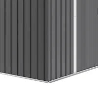 Outsunny 7 x 5ft Galvanised Metal Shed, with Sliding Door - Dark Grey(m-10)