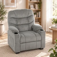 HOMCOM Cadeirão Relax Elétrico Silencioso com Memória, Apoio para os Pés e USB - Cinzento(m-9)