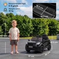 AIYAPLAY Range Rover Velar Licensed 12V Electric Car for Kids with Remote, 4-Wheel Suspension, Slow Start for 2-4 Years, Black(m-3)
