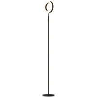 HOMCOM 42W LED vloerlamp dimbaar, 3 kleurtemperaturen, uplighter met verstelbare ringkop, zwart(m-14)