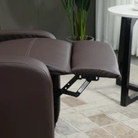 HOMCOM Recliner Armchair, Massage Faux Leather Push Back Reclining Chair with Adjustable Leg Rest, Side Pocket, for Home Living Room Theatre, Brown(m-12)