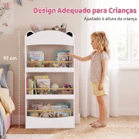 AIYAPLAY Estante Infantil para Livros de 4 Níveis, Montagem na Parede, para Quarto, Cantinho de Leitura e Sala de Brincar, Branco(m-6)