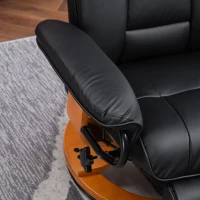 HOMCOM Faux Leather Recliner Chair - Black(m-10)