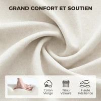 HOMCOM Chaise Bureau en Velours, Chaise Coiffeuse avec Dossier en Pétale, Hauteur Réglable, Fonction Bascule, Crème(m-6)