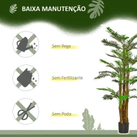 HOMCOM Palmeira Artificial Decorativa 185 cm com Vaso para Interior - Verde(m-5)
