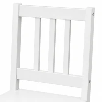 HOMCOM Ensemble Table Salle à Manger avec 2 Chaises, Table de Cuisine Rectangulaire 80 cm, Chaises à Dossier à Lattes, Blanc(m-13)