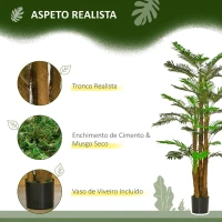 HOMCOM Palmeira Artificial Decorativa 185 cm com Vaso para Interior - Verde(m-4)