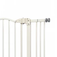 PawHut Pressure Fit Dog Stair Gate No Drilling Safety Gate Auto Close for Doorways, Hallways, 74-100cm Adjustable, 94cm Tall, White(m-11)