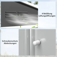 Outsunny Metall Gerätehaus 3,6 m² Geräteschuppen mit Satteldach Lüftungsöffnungen Abschließbarer Schiebetüren Handschuhe(m-6)