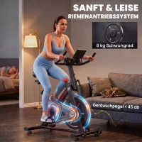 SPORTNOW Heimtrainer Fahrrad Höhenverstellbar Hometrainer mit Magnetwiderstand APP verstellbarem Sitz LCD-Monitor Handyhalter(m-6)