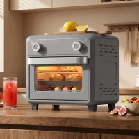 HOMCOM 10L Air Fryer Oven, Mini Oven, Grill, Roast, Bake, with Adjustable Temperature, Timer, 1000W, Grey(m-14)