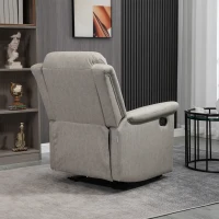 HOMCOM Fauteuil de relaxation inclinable 135° manuellement tissu en microfibre avec repose-pied gris(m-8)