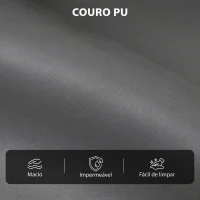 HOMCOM Cadeirão Relax Reclinável em Couro Sintético PU, Poltrona Individual Acolchoada com Apoio para os Pés, Cinzento(m-6)