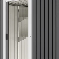 Outsunny 7 x 5ft Galvanised Metal Shed, with Sliding Door - Dark Grey(m-12)