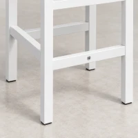 HOMCOM Ensemble Table Salle à Manger avec 2 Chaises, Table de Cuisine Rectangulaire 80 cm, Chaises à Dossier à Lattes, Blanc(m-14)