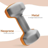 SPORTNOW 2 x 1.5kg Hexagonal Dumbbells Weights Set with Non-Slip Grip for Home Gym Workout, Orange(m-5)
