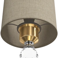HOMCOM Bedside Lamp, Modern Crystal Decoration Table Lamp with PVC shade, USB A+C Charging Ports, Bulb Not Included, Gold Tone(m-12)