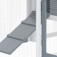 PawHut Petit poulailler cottage cage à poules sur pied dim. 150,5L x 54l x 87H cm multi-équipement bois massif de sapin(m-11)