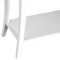 HOMCOM Console Table Modern Sofa Side Desk with Storage Shelves Drawers for Living Room Entryway Bedroom Ivory White(m-10)