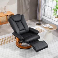 HOMCOM Faux Leather Recliner Chair - Black(m-12)