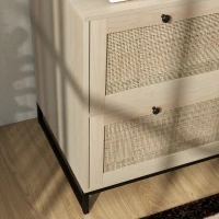 Vinsetto Armario Archivador de 2 Cajones de Ratán Bohemio con Cerraduras Barras para Carpetas, A4 y Legal 75x40x71,5 cm Roble(m-8)