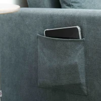 HOMCOM Loveseat Sofa Bed, Convertible Bed Settee with 2 Pillows, Side Pockets, Charcoal Grey(m-12)