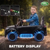 AIYAPLAY Range Rover Velar Licensed 12V Electric Car for Kids with Remote, 4-Wheel Suspension, Slow Start for 2-4 Years, Black(m-5)