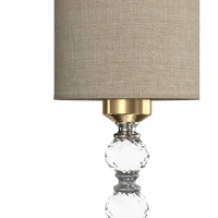 HOMCOM Bedside Lamp, Modern Crystal Decoration Table Lamp with PVC shade, USB A+C Charging Ports, Bulb Not Included, Gold Tone(m-13)