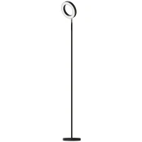HOMCOM 42W LED vloerlamp dimbaar, 3 kleurtemperaturen, uplighter met verstelbare ringkop, zwart(m-1)