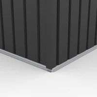 Outsunny 8 x 6ft Galvanised Steel Shed, with Double Door - Dark Grey(m-11)