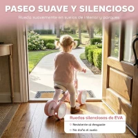 AIYAPLAY Bicicleta sin Pedales Limitado a 135° Asiento Ajustable 4 Ruedas EVA con Luces para Niños y Niñas de 1 a 2 Años Rosa(m-7)