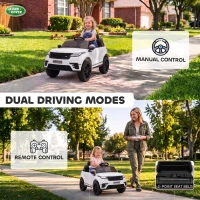AIYAPLAY Range Rover Velar Licensed 12V Electric Car for Kids with Remote, 4-Wheel Suspension, Slow Start for 2-4 Years, White(m-6)