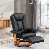 HOMCOM Faux Leather Recliner Chair - Black(m-13)