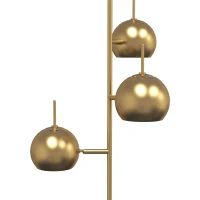 HOMCOM 350° verstelbare vloerlamp voor woonkamer en kantoor, staande lamp met 3 stalen kappen, goudkleurig(m-10)