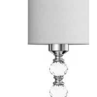 HOMCOM Bedside Lamp, Modern Crystal Decoration Table Lamp w/ PVC shade, USB A+C Charging Ports, Bulb Not Included, Silver Tone(m-12)