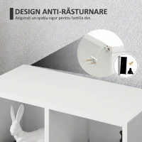 HOMCOM Bibliotecă cu 5 compartimente deschise, design modern, pentru living, dormitor, birou, 50x24x80 cm, alb(m-6)